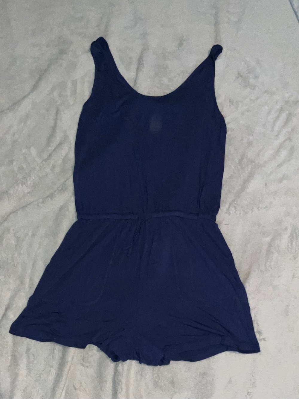 ReoRia Girls Navy Romper with Scoop Neck